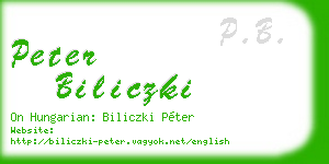 peter biliczki business card